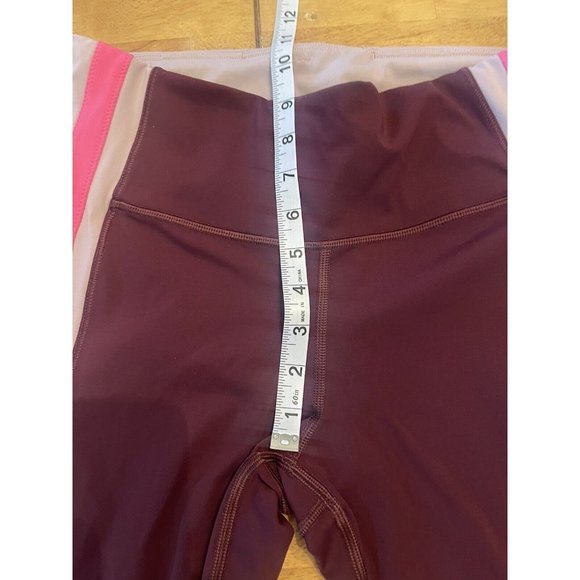 Athleta Crunch 7/8 Tight Burgundy Pink Athletic Leggings Size MP - Picture 4 of 6